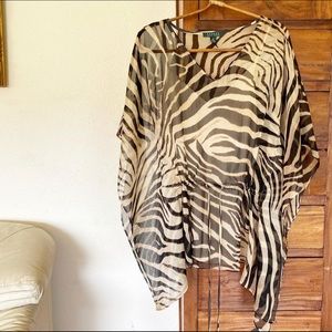 Ralph Lauren zerbra sheer tunic kaftan style top